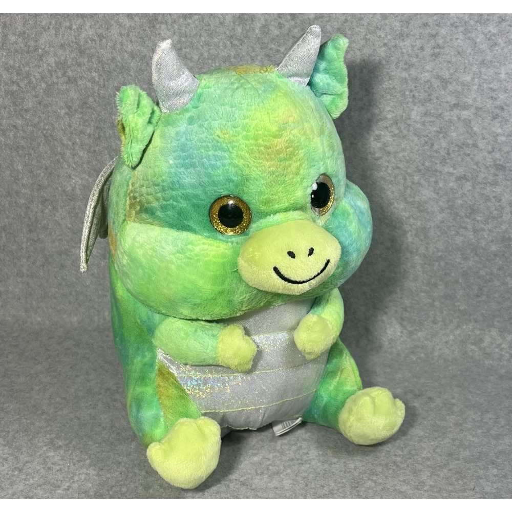 Belly Buddy Dragon Plush Stuffed Animal Toy 12" Sparkle Wings‎ Horns Big Eyes